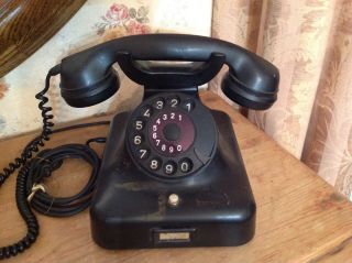 Vintage Antique " W48 " Bakelite Telephone Rotary Dial Marked Post Desk Phone