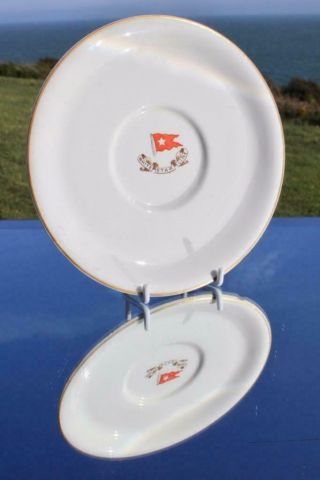 White Star Line Rms Olympic Titanic Era 2nd Cl Deck Service Bouillon Saucer A/f