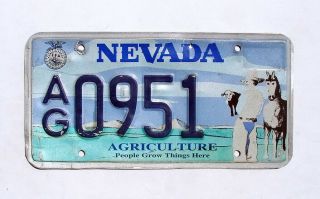 Nevada Agriculture License Plate Ag0951