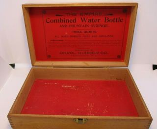 Davol Rubber Co Combined Water Bottle And Fountain Syringe Box Only Vintage