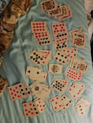 Rare No.  500 Playing Cards Featuring " Good Luck " Swastika Pattern Back U.  S.  A.