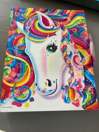 Lisa Frank Rainbow Majesty Unicorn 3 - Ring Binder,  7 X 9,  Bright Colors,  Euc