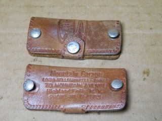 Two (2) Vintage Leather Key Holders Key Keepers Chrysler Plymouth Advertising