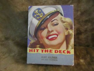 Vtg Elliott Pin - Up Playing Cards/Double Deck/Mermaid Joker/HIT THE DECK/Unused 6