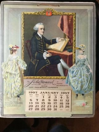Vintage 1907 Calendar - John Hancock Insurance