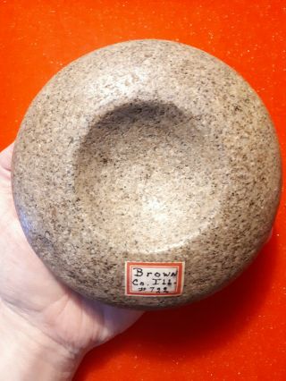 Authentic 5 " Double Cupped Discoidal Found In Brown Co.  Illinois