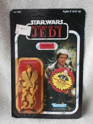 Vintage Kenner 1984 Star Wars Rotj Han Solo Figure 77 Back Unpunched