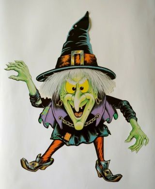 Vintage Beistle Die Cut Out Jointed Witch Halloween Circa 1980,  Usa