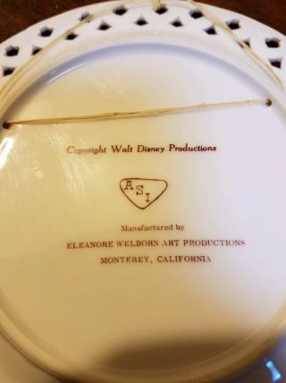 1950s Disneyland Main Street Souvenir Plate,  Eleanore Wellborn Art Productions 3