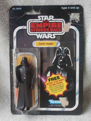 Vintage Kenner 1980 Star Wars Esb Darth Vader Figure In Package 21 Back Rare