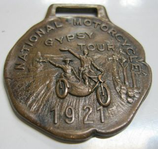 Vintage 1921 National Motorcycle Gypsy Tour M & Ata Perfect Score Award / Fob
