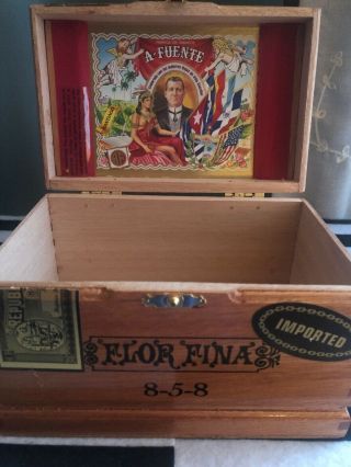 Arturo Fuente Flor Fina 8 - 5 - 8 Handmade Empty Wood Cigar Box 4