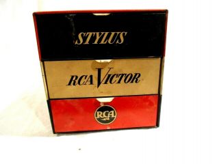 Vintage Rca Victor Stylus Metal 3 - Drawer Display Cabinet 1950 