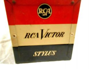 Vintage RCA Victor Stylus Metal 3 - Drawer Display Cabinet 1950 ' s 4 x 4.  5 6
