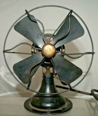 Hard To Find Antique 1920s - 30s Arctic Cast Iron MINI Table Top Electric Fan 2