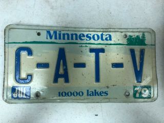 July 1979 Minnesota License Plate C - A - T - V
