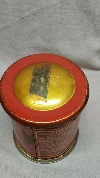 Antique Union Leader Uncle Sam Tin Litho Tobacco Can Humidor 5