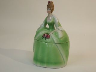 Vintage Madame Pompadour Dresser Doll Powder Jar E&r Germany