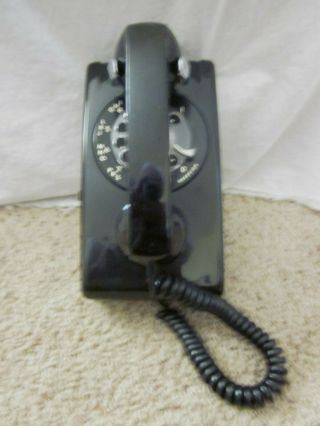 Itt Black Model 554 Rotary Dial Wall Telephone.