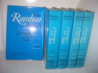 Complete 5 Book Set Ramban Nachmanides Commentary On The Torah Judaica Jewish
