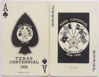 Texas Centennial Souvenir Playing Cards Circa 1936