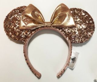 Walt Disney World Wdw Club 33 Exclusive Rose Gold Minnie Mouse Ears Rare Mickey