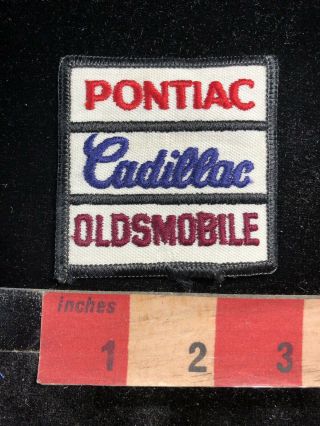 Vtg Car / Auto Related Pontiac Cadillac Oldsmobile Patch Advertising Patch 95mi