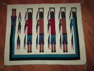 Navajo Hand Woven Wool Yei Rug Saddle Blanket 30 1/2 " X 24 " By Arlene Thompson