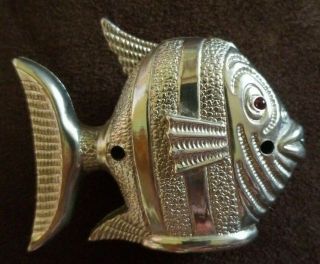 Vtg Angel Fish Electronic Butane Lighter W/ Flashing Red Eyes & Green Mouth