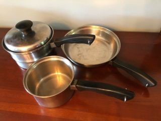 Vintage - The Finest - 4 Pc.  Set,  Universal Stainless Cookware 18 - 8 - 1,  3 Ply