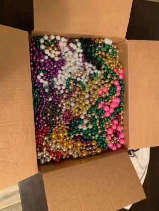Approximately 14 Pounds Assorted Mardi Gras Beads Party Tailgating Beads