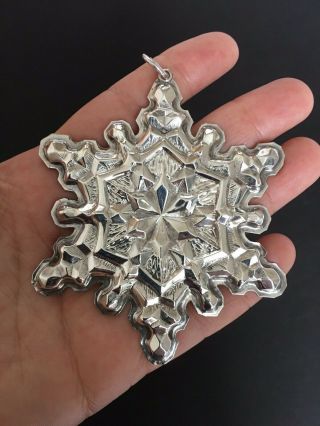 Vintage 1972 Krewe Of Nereus Sterling Silver Snowflake Mardi Gras Favor Ornament