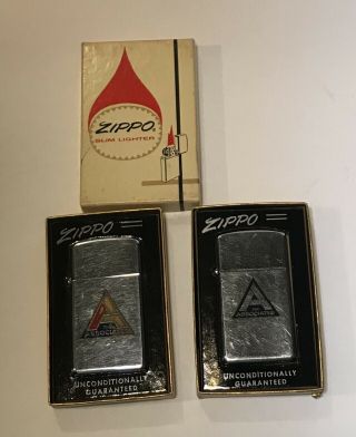 2 - Vintage Zippo Lighters “the Associates” Advertising W/ Box 2