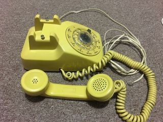 Rotary Phone Western Electric Desk Model C/d 500 Yellow 1966