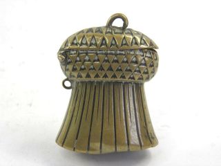 Antique Vesta Case Match Safe Scottish Thistle Brass Victorian 19th Century