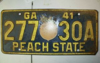 1941 Georgia (Peach) License Plate - Restored 4