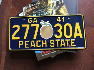 1941 Georgia (Peach) License Plate - Restored 5