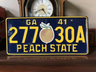 1941 Georgia (Peach) License Plate - Restored 7