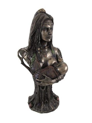 Celtic Goddess - Bronze Breastfeeding Goddess Danu Mother Earth Statue
