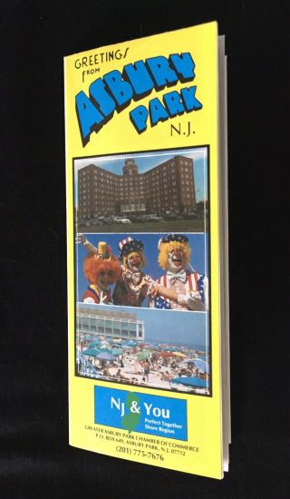 Greetings From Asbury Park Nj 1985 Chamber Of Commerce Fold - Out Map Brochure