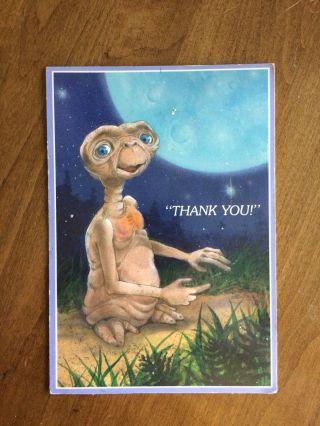 Vintage 1982 E.  T.  Hallmark Thank You Greeting Card Rare Et Movie