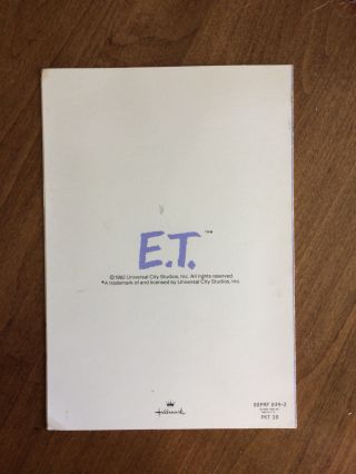 Vintage 1982 E.  T.  Hallmark Thank You Greeting Card Rare ET Movie 2