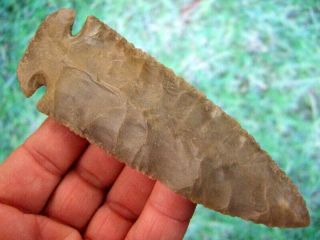 Fine 5 Inch Kentucky Carter Cave Flint Dovetail Point With Arrowheads