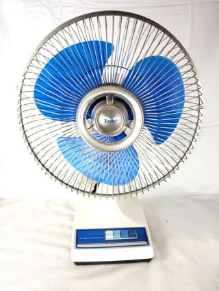 Vintage Blue Lasko Type 12 - 1 Style K - 1 12” Oscillating 3 - Speed Fan