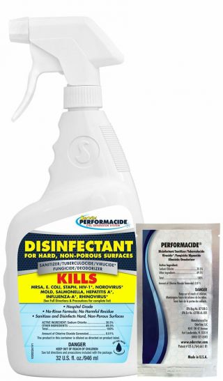 Performacide 102032 Disinfectant For Hard Non - Porous Surfaces Single Kit,  32 Oz