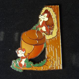 Disney Shopping Pin Chip And Dale Climbing Tree With Acorn Le 100 Oc