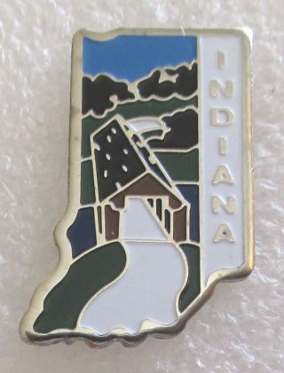 State Of Indiana Map Tourist Travel Souvenir Collector Pin