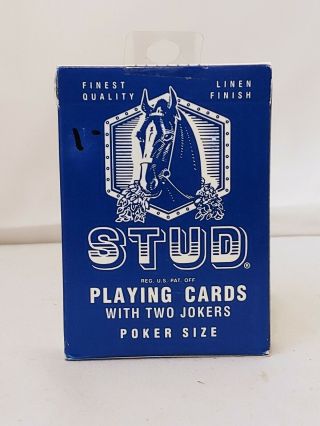 Vintage Blue Stud Poker Size Playing Cards Nib