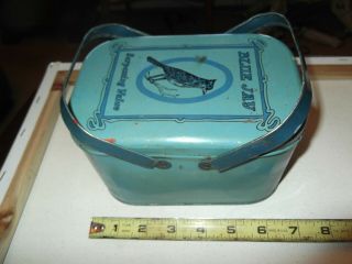 Rare Antique Tobacco Tin Blue Jay Lunch Pale Tobacco Tin 5