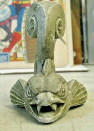 Gargoyle Statue Poised Fish Grinning Grimacing Deep Sea Intense Jwh Studio 1991